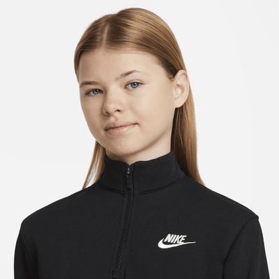 Nike Sportswear Club Fleece Big Kids' (Girls') 1/2-Zip Long-Sleeve Top