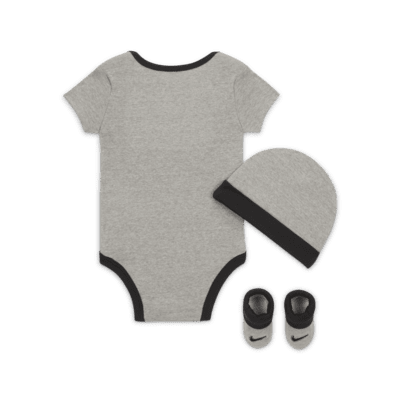 Nike Baby (6-12M) Bodysuit, Hat and Booties Box Set