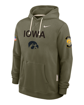 Мужское худи Iowa 2025 Military Appreciation Nike Dri-FIT College Pullover Hoodie