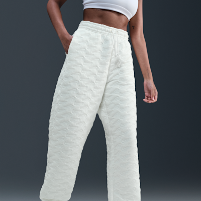 Pants de jacquard de tiro alto oversized para mujer Nike Sportswear Phoenix Fleece