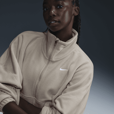 Nike One Therma-FIT oversized fleecetop met halflange rits voor dames