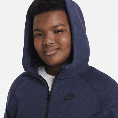 Nike Sportswear Tech Fleece Hoodie met rits over de hele lengte voor jongens (ruimere maten)