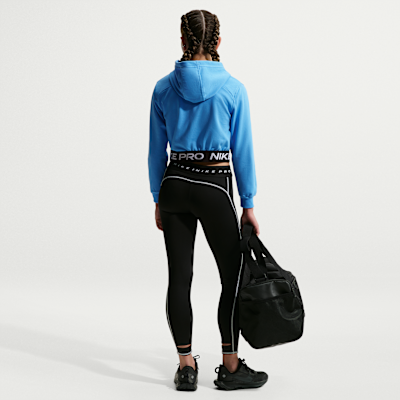 Sudadera con gorro Dri-FIT de cierre completo para niña talla grande Nike Pro Fleece