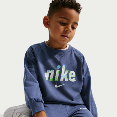 Nike E1D1 Toddler French Terry 2-Piece Graphic Crew Set
