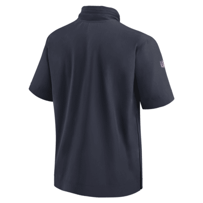 Chicago Bears Sideline Coach Men's Nike NFL 1/2-Zip Short-Sleeve Hooded ...