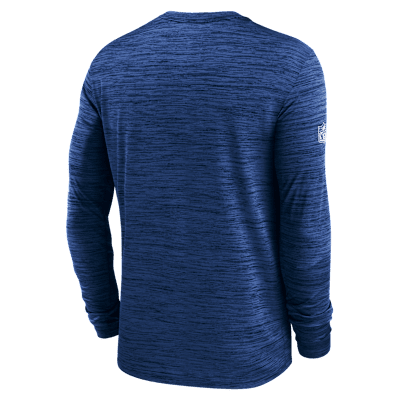 New York Giants Sideline Team Issue Velocity Men's Nike Dri-FIT NFL Long-Sleeve T-Shirt