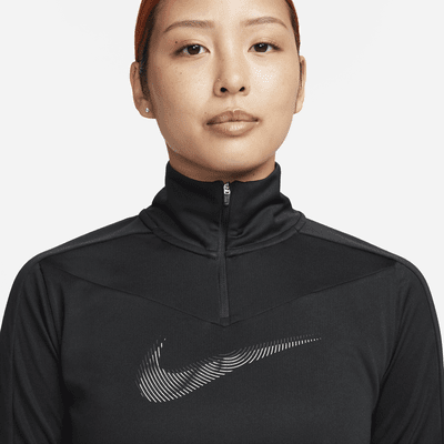 ナイキ Dri-FIT スウッシュ ウィメンズ 1/4ジップ ランニングトップ