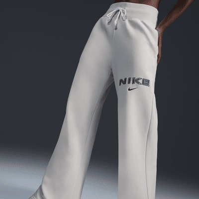 Pants con logotipo de piernas anchas y tiro alto para mujer Nike Sportswear Phoenix Fleece