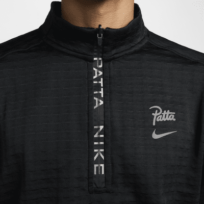 Langærmet Nike x Patta Running Team-trøje med 1/2 lynlås