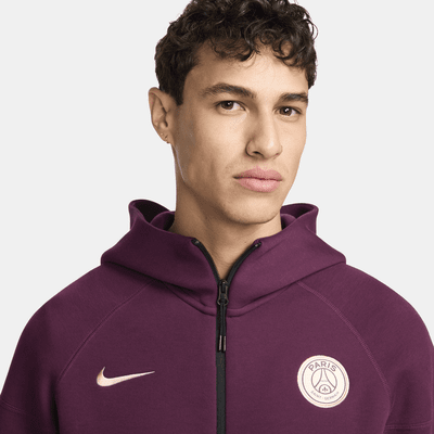 Sweat à capuche et zip Nike Football Paris Saint-Germain Tech Fleece Windrunner pour homme