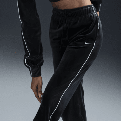 Nike Sportswear Collection velours joggingbroek met halfhoge taille voor dames