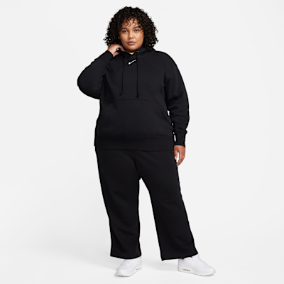 Pants de entrenamiento de tiro medio de pierna ancha para mujer (talla grande) Nike Sportswear Club Fleece