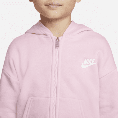 Bluza z kapturem i zamkiem na całej długości dla małych dzieci Nike Sportswear Club Fleece