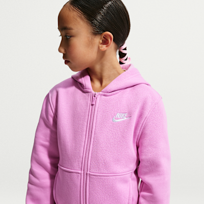 Nike Sportswear Club Fleece Sudadera con gorro de cierre completo para niños talla grande