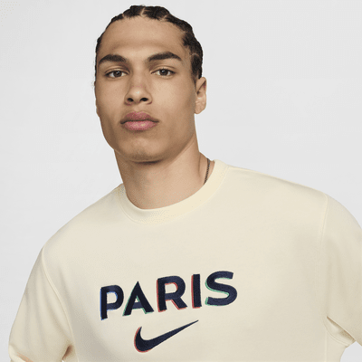 Sweatshirt de futebol com gola redonda em tecido moletão Nike Club Paris Saint-Germain para homem