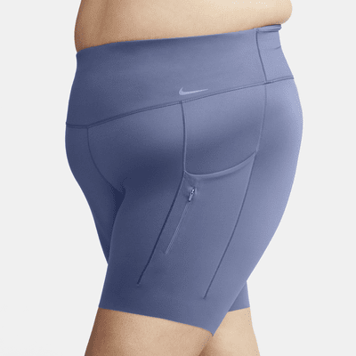 Shorts de ciclismo con bolsillos de tiro medio de 20 cm de sujeción firme para mujer Nike Go