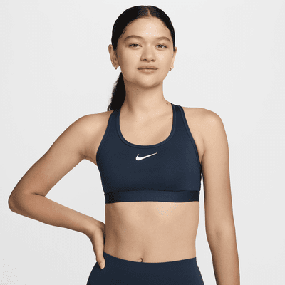 สปอร์ตบราผู้หญิงเสริมฟองน้ำ Nike Swoosh Medium Support