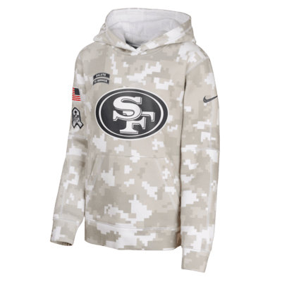 Sudadera con gorro sin cierre Nike de la NFL para niños talla grande San Francisco 49ers Salute to Service Primary Edge Club