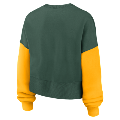 Sudadera de cuello redondo sin cierre Nike de la NFL para mujer Green Bay Packers