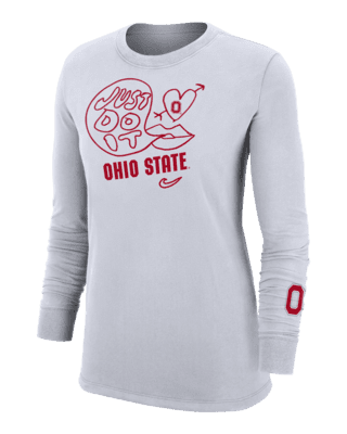 UG APPAREL Women's Scarlet/White Ohio State Buckeyes Melange Striped Boxy  Long Sleeve T-Shirt