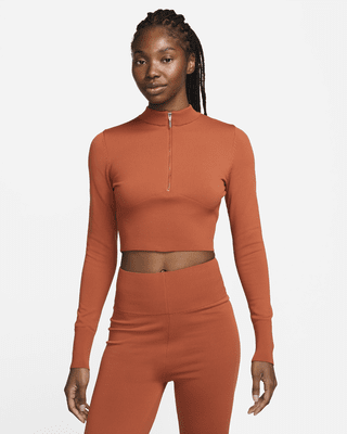 Женские  Nike Sportswear Chill Knit Slim Long-Sleeve Cropped Sweater 1/2-Zip Top