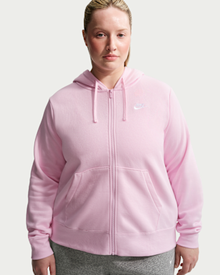 Женское худи Nike Sportswear Club Fleece Full-Zip Hoodie (Plus Size)