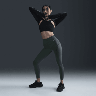 Leggings de tiro alto de 7/8 de sujeción firme con bolsillos para mujer Nike Go