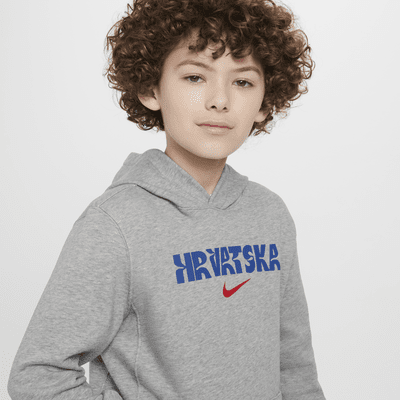 Fotbollshuvtröja Kroatien Club Fleece Nike för ungdom