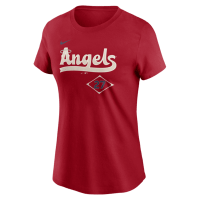 Playera Nike de la MLB para mujer Mike Trout Los Angeles Angels City Connect Fuse