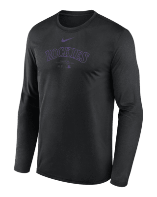 Мужская футболка Colorado Rockies Authentic Collection Practice Nike Dri-FIT MLB Long-Sleeve