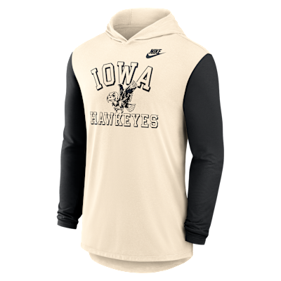 Playera de manga larga con gorro universitaria Nike Dri-FIT para hombre Iowa Legacy