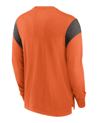 Cleveland Browns Nike Throwback Raglan Long Sleeve T-Shirt - Orange/Brown