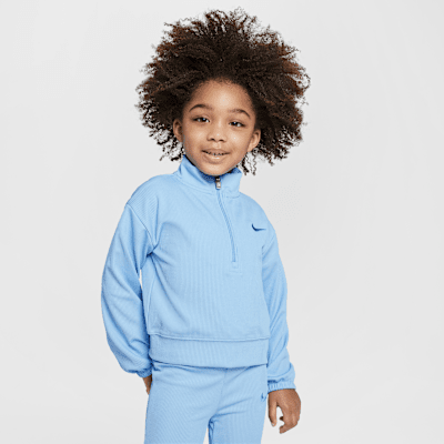 Nike Game, Swoosh, Match! Toddler Quarter-Zip Ribbed Top and Leggings Set