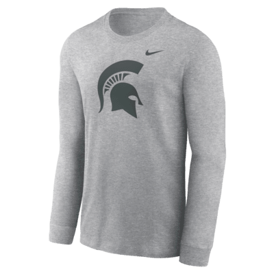 Playera de manga larga universitaria Nike para hombre Michigan State Spartans Primary Logo