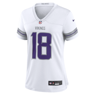 Jersey de fútbol americano Nike de la NFL Game para mujer Justin Jefferson Minnesota Vikings