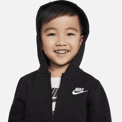 Sudadera con gorro de cierre completo para niño pequeño Nike Sportswear Club Fleece