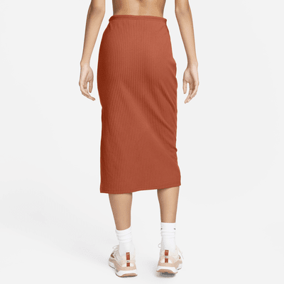 Falda slim midi para mujer Nike Sportswear Chill Rib