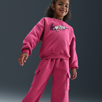Nike Essentials Little Kids' Graphic Crew and Cargo Pants Set