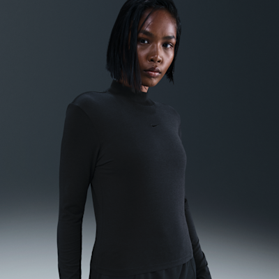Playera de manga larga slim con cuello alto para mujer Nike Sportswear Chill Knit