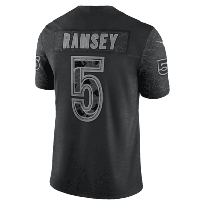 Camiseta de fútbol americano a la moda para hombre NFL Los Angeles Rams RFLCTV (Jalen Ramsey)