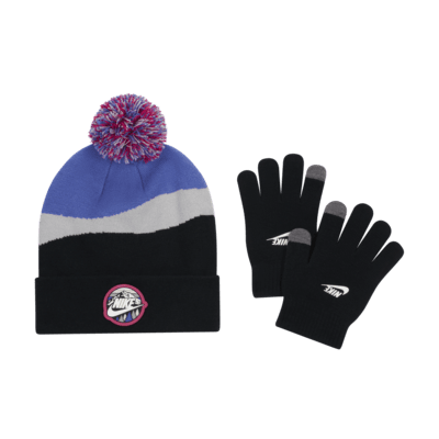 Nike Snow Day Beanie and Gloves Set Big Kids 2-Piece Hat Set