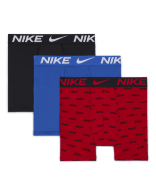 Подростковые  Nike Dri-FIT Printed Essentials Big Kids' Boxer Briefs (3-Pack)