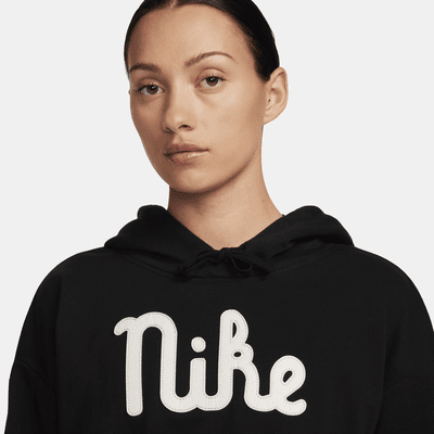 Sudadera con gorro oversized cropped para mujer Nike Sportswear Club Fleece