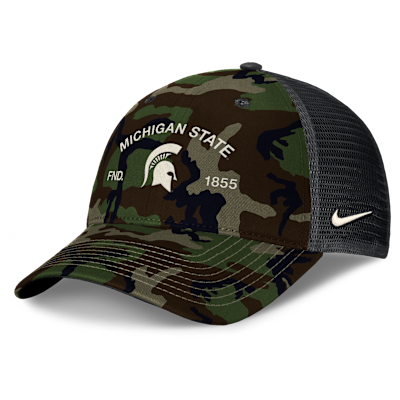 Michigan State 2025 Military Appreciation Rise Men's Nike College Trucker Adjustable Hat