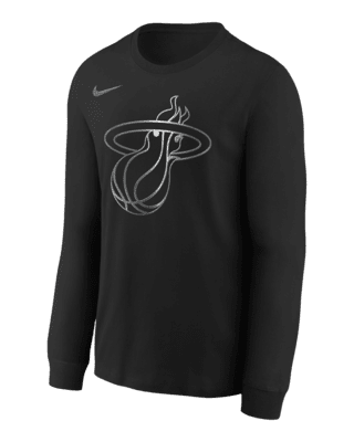 Подростковая футболка Miami Heat Courtside Big Kids' Nike NBA Boxy Long-Sleeve