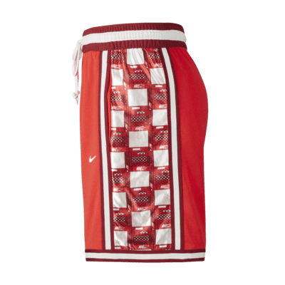 red plaid basketball shorts