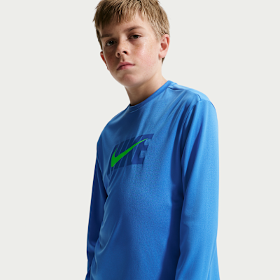 Nike Swim Hydroguard Big Kids' (Boys') Dri-FIT UV Long Sleeve Top