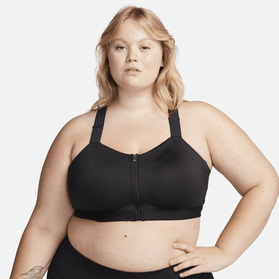 Bra imbottito a sostegno elevato con zip anteriore Nike Alpha – Donna