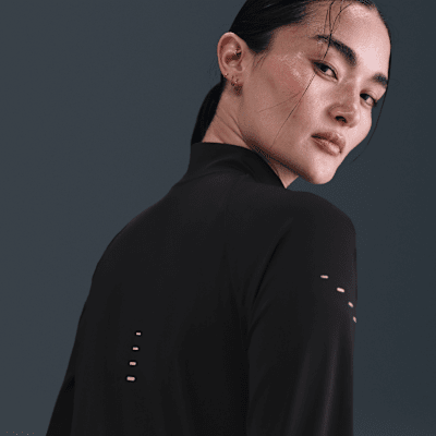 Playera de correr Dri-FIT de cierre completo capa intermedia para mujer Nike Swift