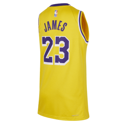 LeBron James Los Angeles Lakers 2023/24 Icon Edition Older Kids' (Boys') Nike NBA Swingman Jersey